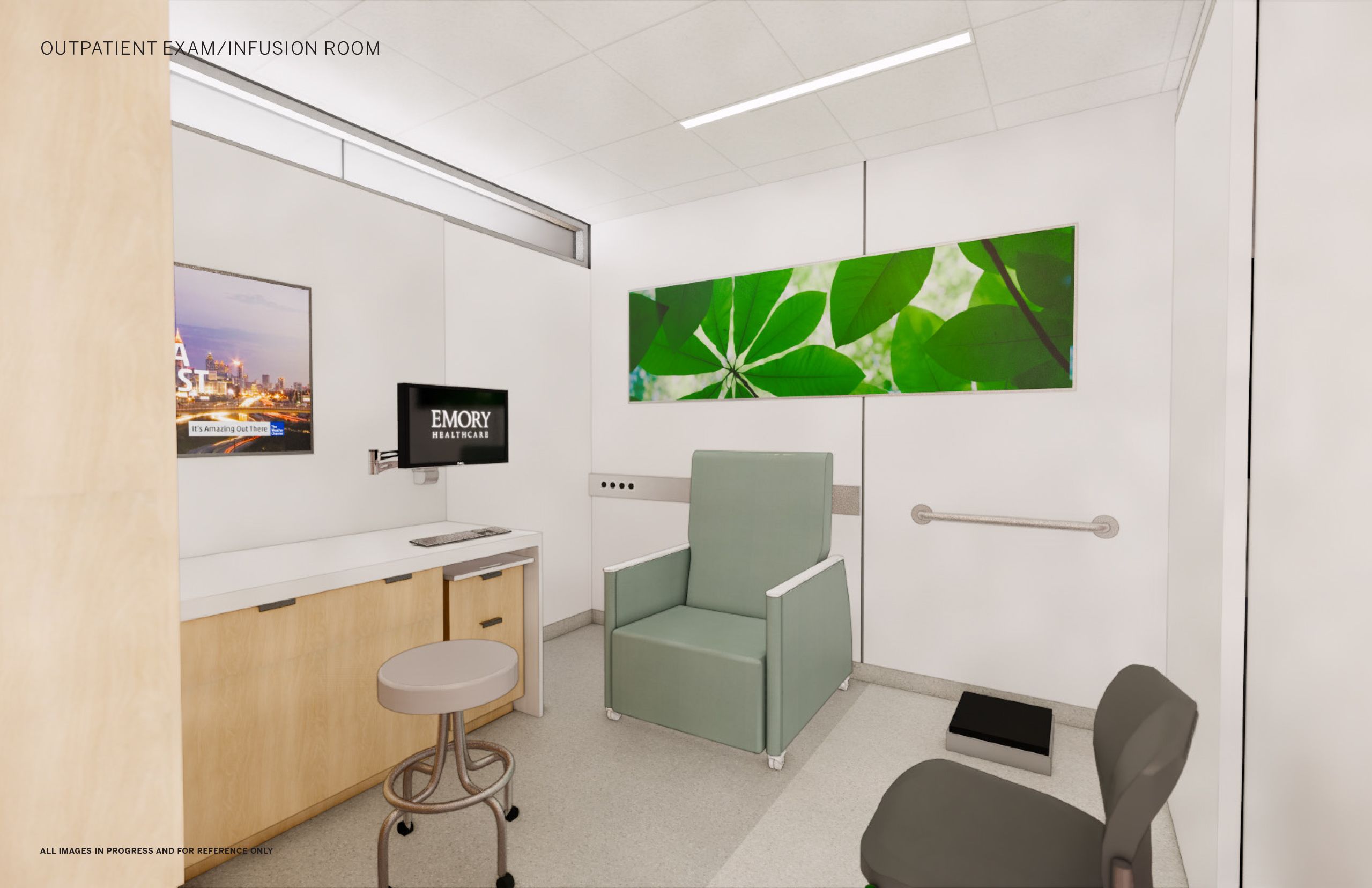 Winship at Emory Midtown rendering of exam room
