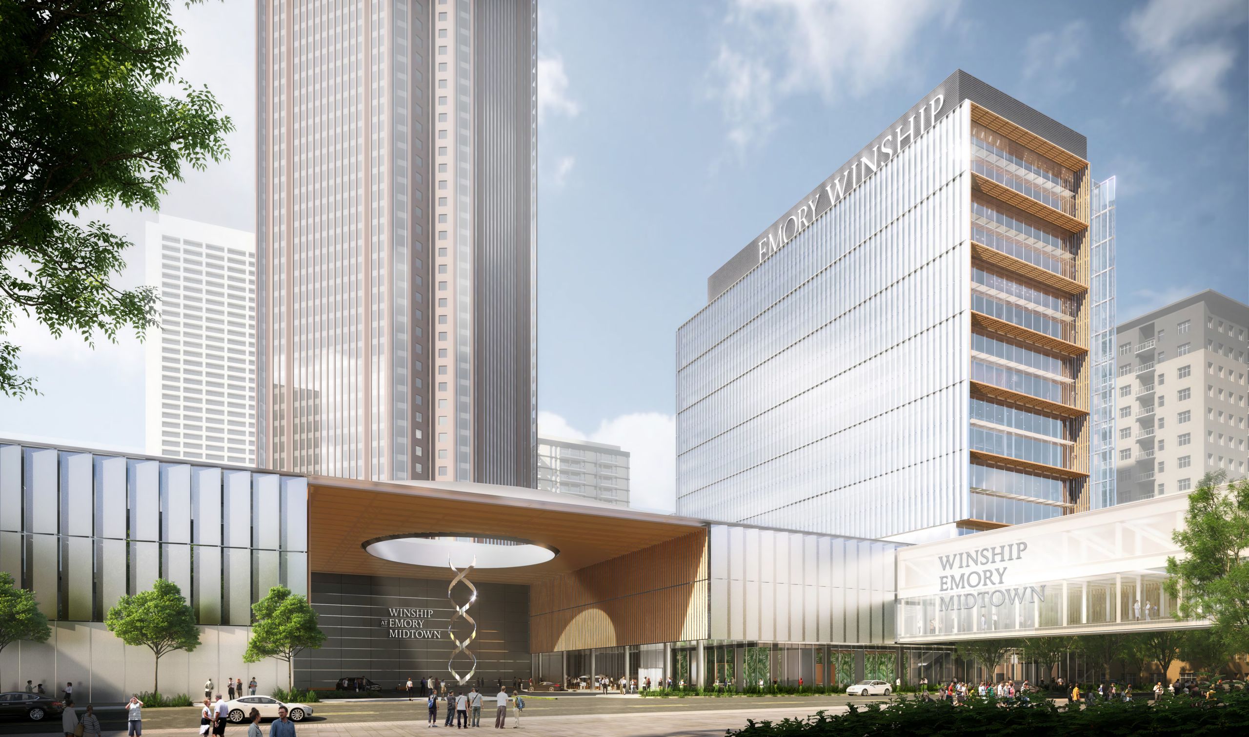 Rendering of the Winship at Emory Midtown building