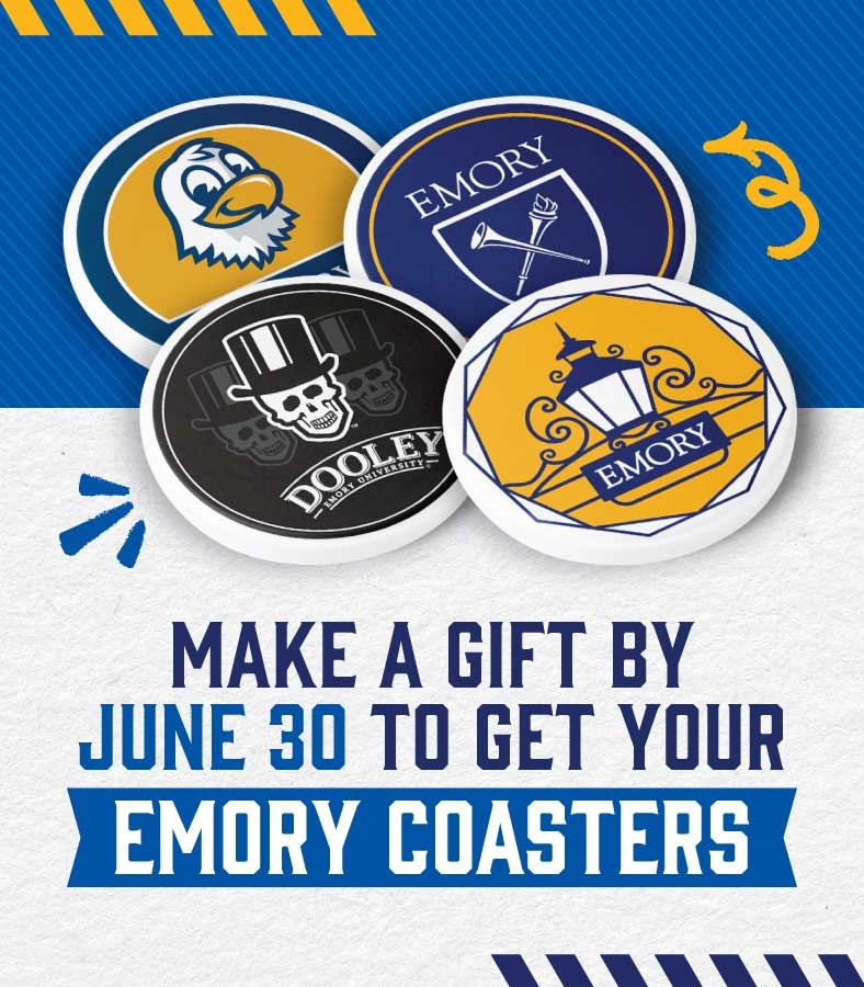 Make a gift by June 30 to get your emory coasters