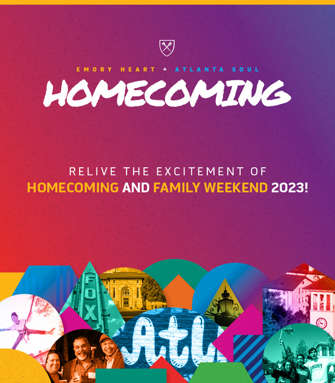 Follow your heart to Emory Homecoming, October 20–21, 2023.