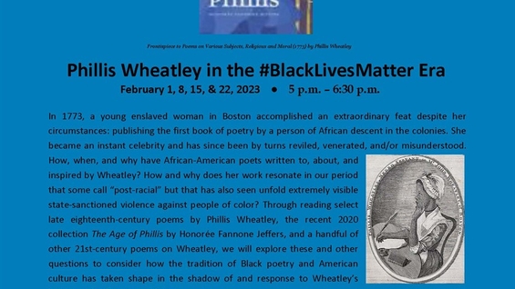 Phillis Wheatley in the #BlackLivesMatter Era