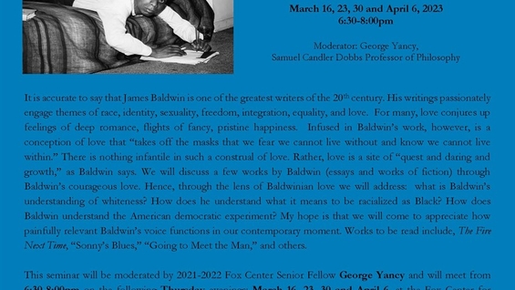 Reading James Baldwin: Race, Love, and Humanism Great Works Seminar